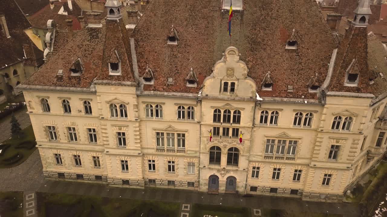 vista aérea de la fortaleza de la ciudad medieval de sighisoara