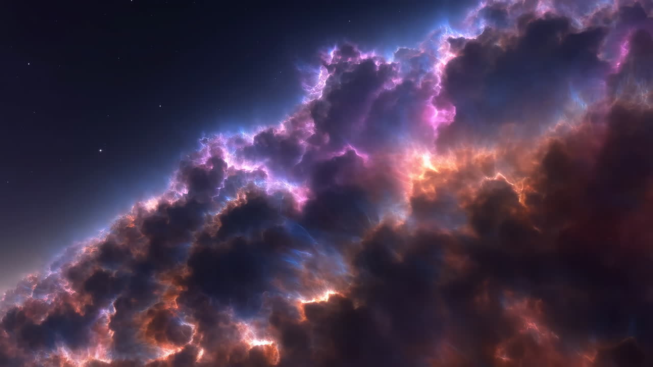 Vibrant Nebula Cloudscape in Deep Space
