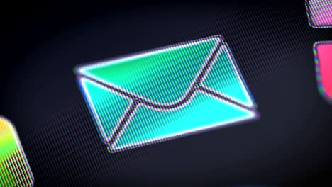 e-mail icon on the screen. looping.