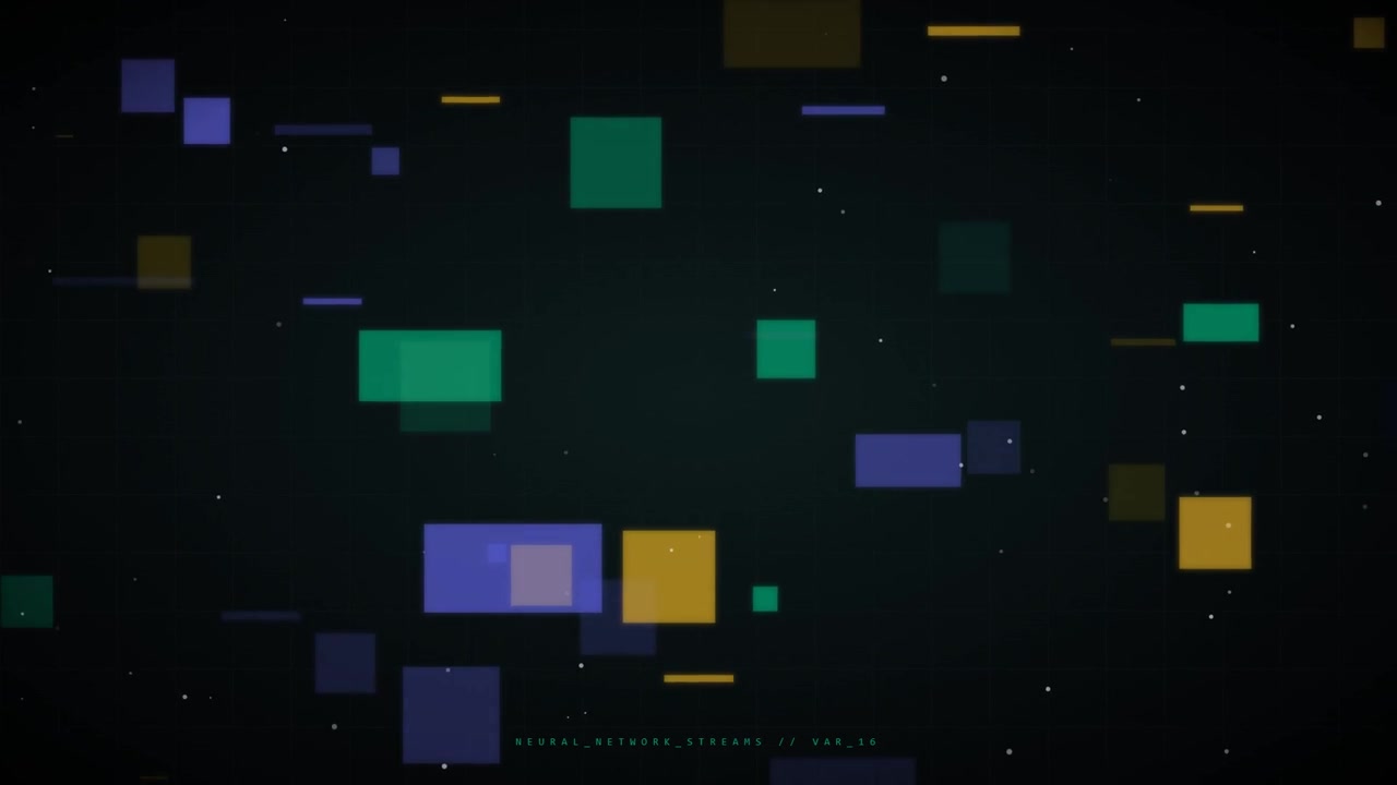 Abstract Digital Background with Floating Colorful Geometric Shapes