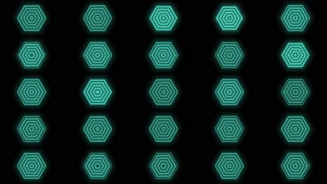 Pulsing-neon-hexagons-pattern-with-led-light-in-casino-style