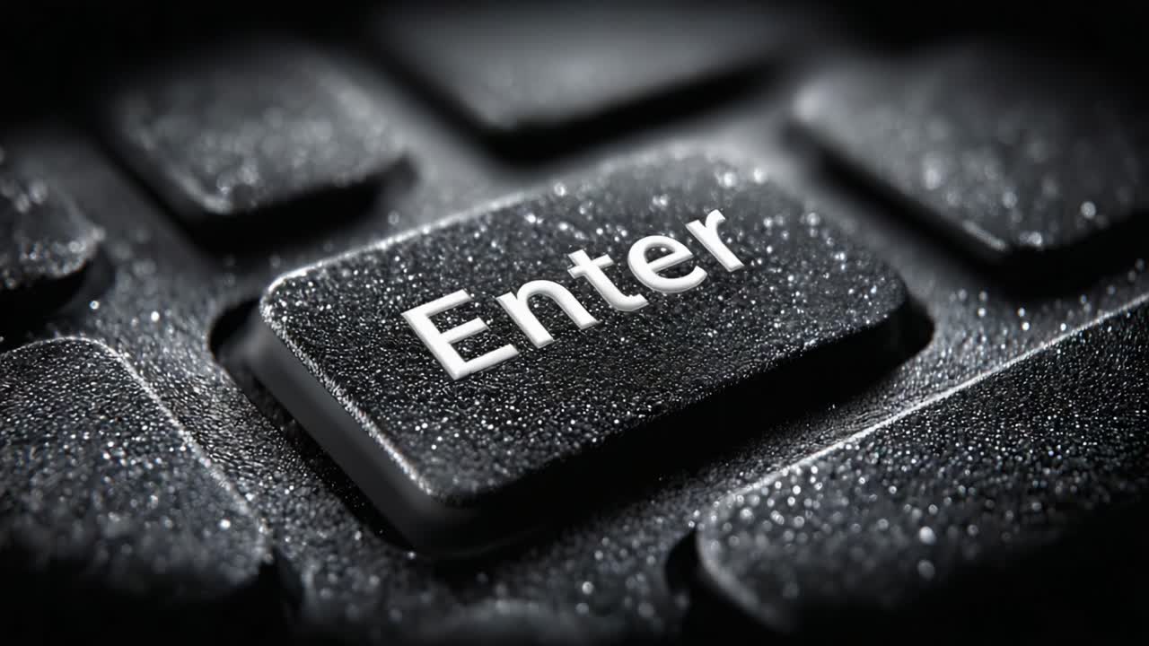 A Close-Up Look at the Enter Key on a Keyboard, Highlighting the Texture and Design of Modern Input Devices, Featuring a Glossy Finish and Minimalistic Aesthetic