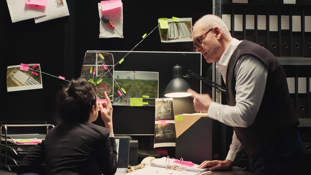 Detectives Investigating a Crime Scene