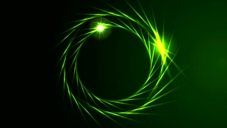 dark green neon effect rings logo video animation