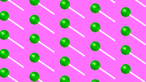 caramelo de piruleta en animación de fondo de color, cambio de color diseño de movimiento mínimo