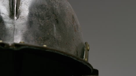 close up of a helmet medieval knight in studio