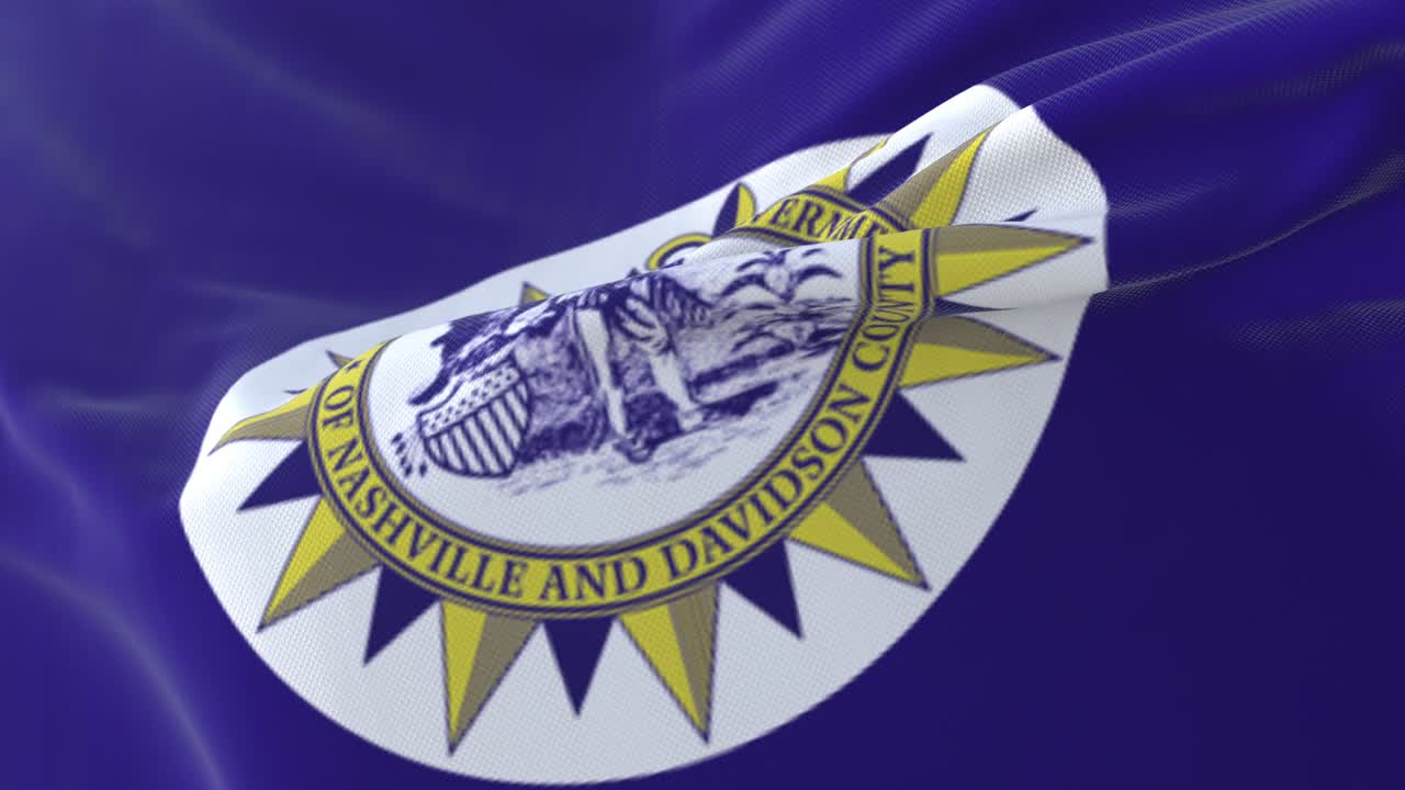 Bandiera di Nashville, città dello stato del Tennessee, Stati Uniti d'America, loop lento
