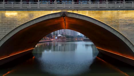 Anshun-Brücke,-Tourismusreiseziel-In-Chengdu,-China,-Filmische-Luftaufnahme