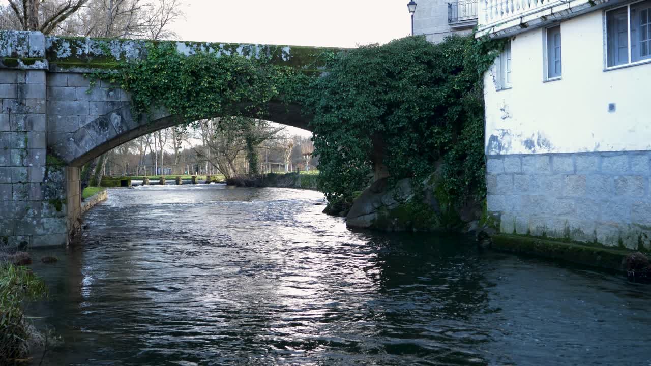 Stone Bridge in Ba&ntilde;os de Molgas, Ourense, Spain