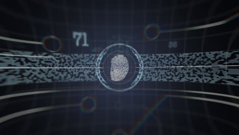 huella digital en el fondo del sistema de seguridad negro.