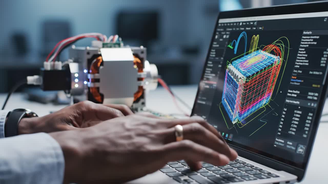 Electrical Engineering Design on Laptop