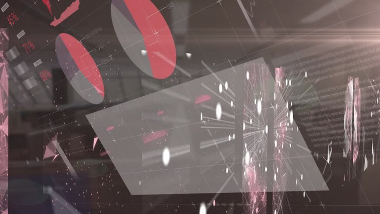 Animation of statistics, data processing and networks of connections
