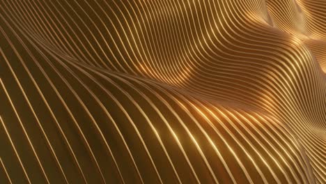 3d gold waves background, festive golden lines in motion, animated 4k loop