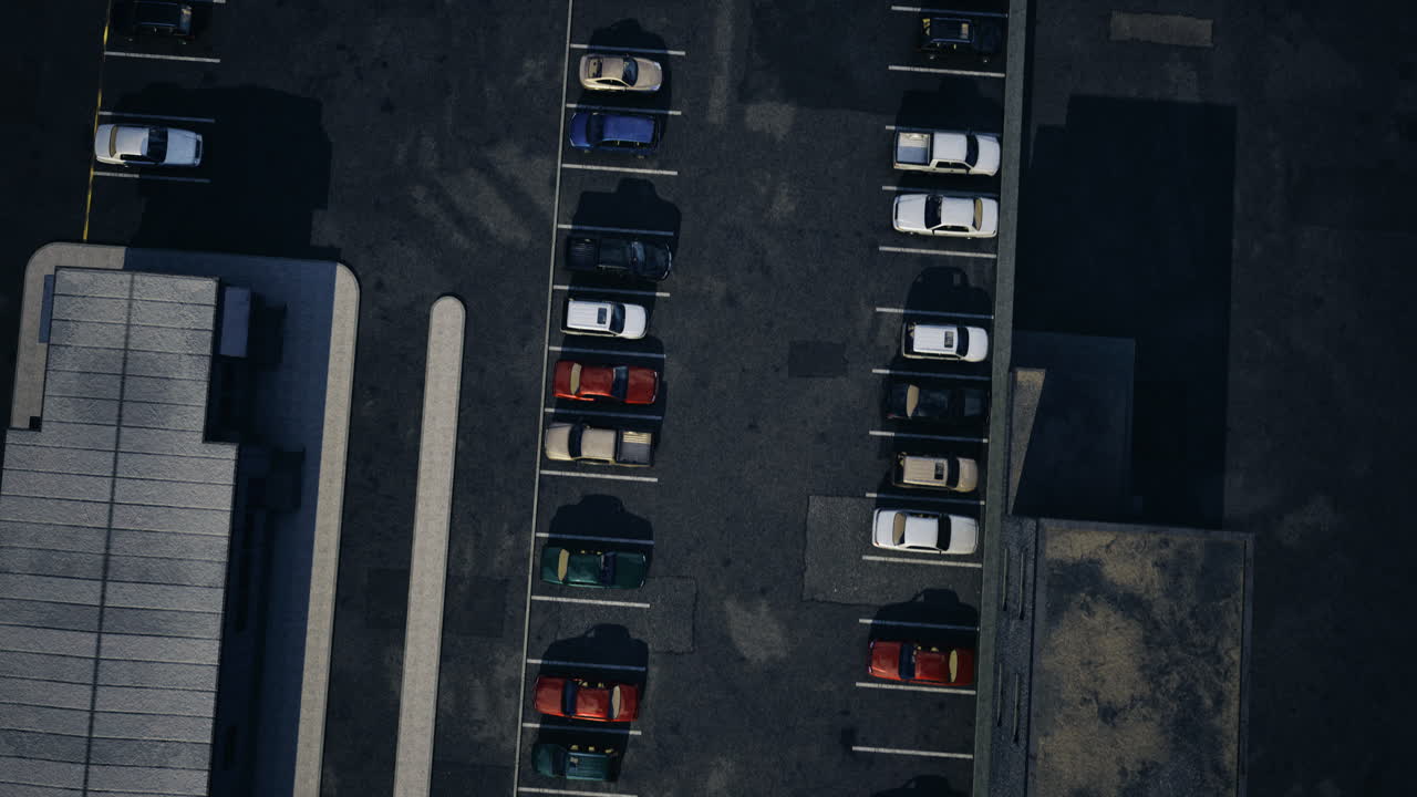 Parking lot filled with various vehicles under clear blue sky in daylight