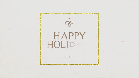 simple and elegant gold-embossed happy holidays on white background