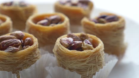 close-up of delicious baklava pastries