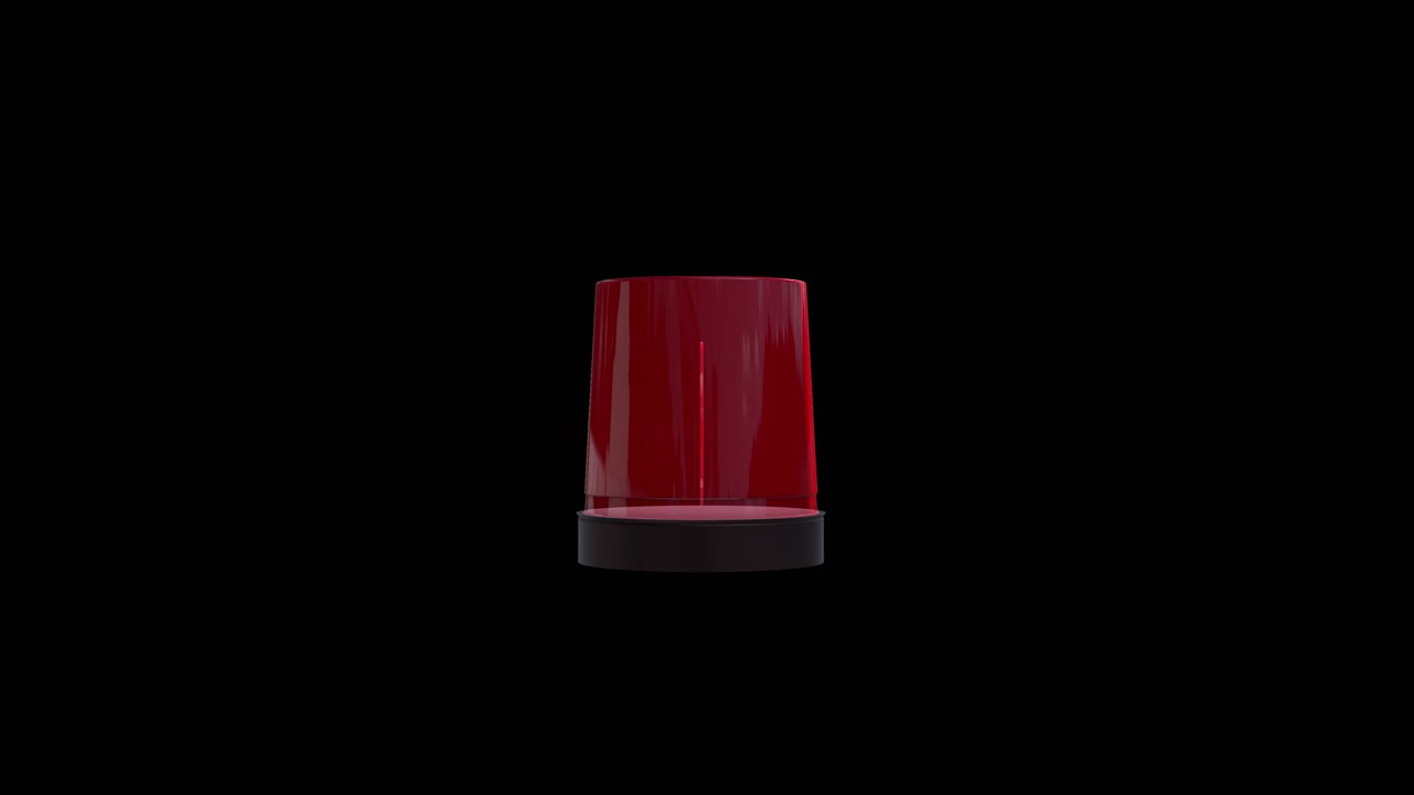 Rotating red emergency siren light symbolizing alert danger or urgency for warning sequences