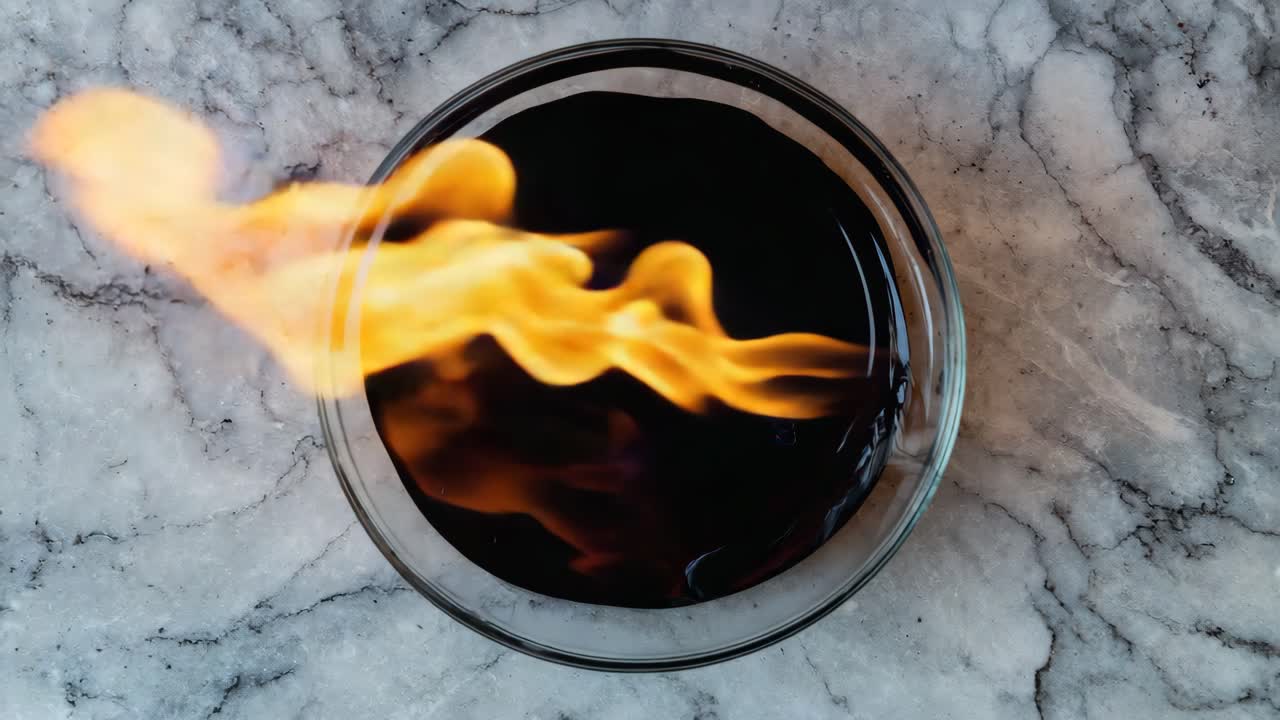Fiery Liquid in a Bowl
