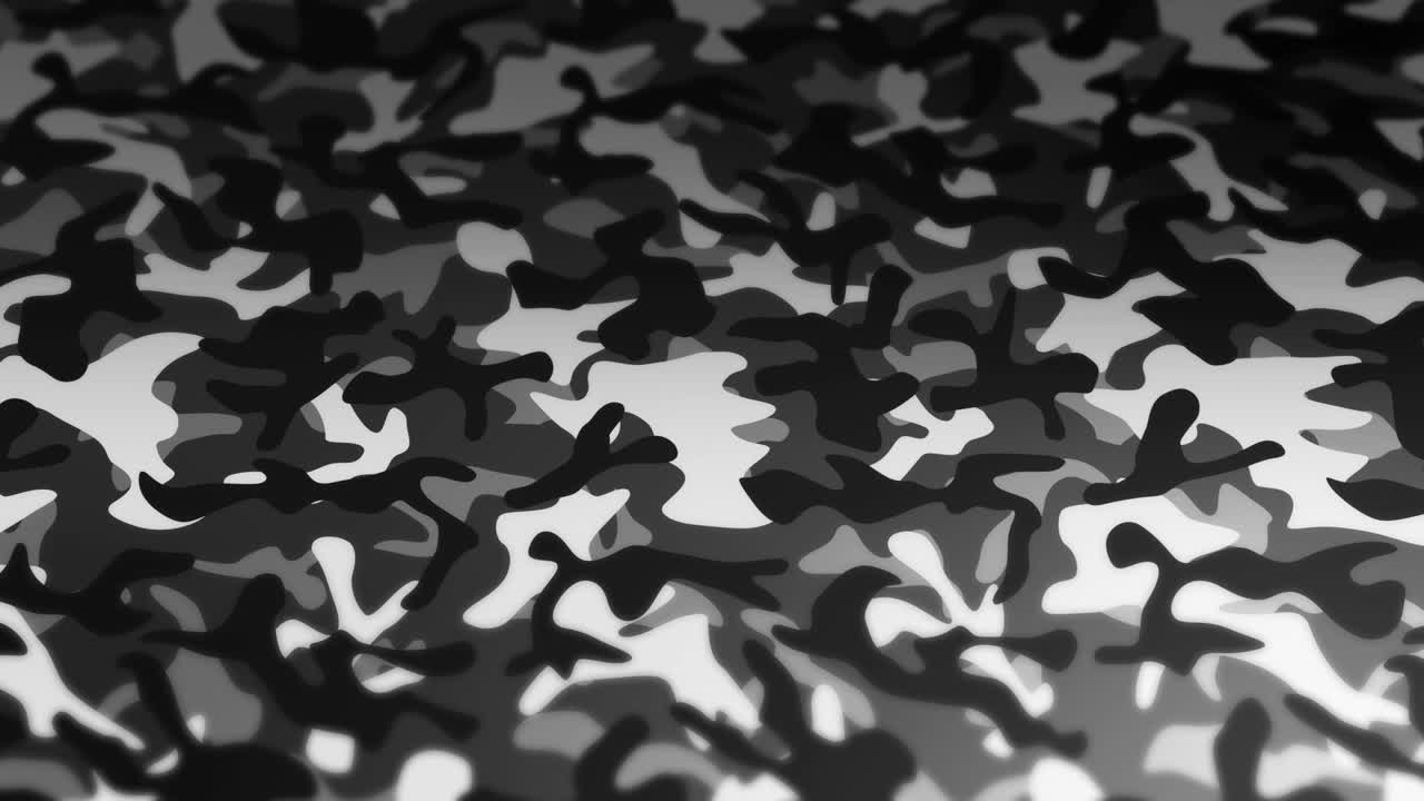 fondo de patrón de camuflaje blanco. concepto de uniforme militar. línea abstracta y textura de onda. animación de bucle.