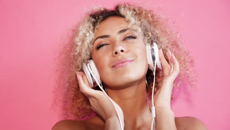 woman with headphones