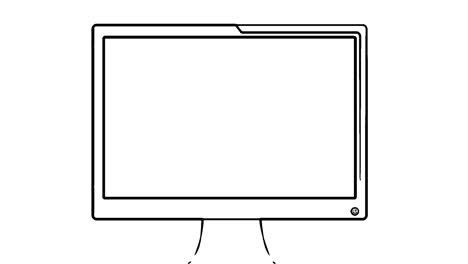 monitor training animation in lines on white background