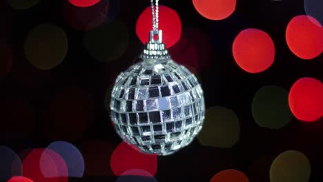 mirror ball at background of blurred lights. bokeh