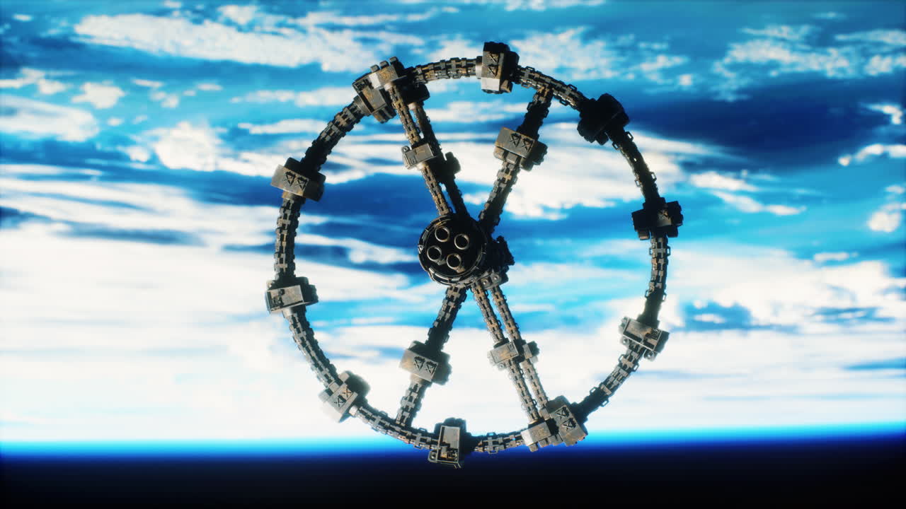 지구 주위를 돌고 있는 우주 위성 이 nasa 가 제공 한 이 이미지 의 요소 들