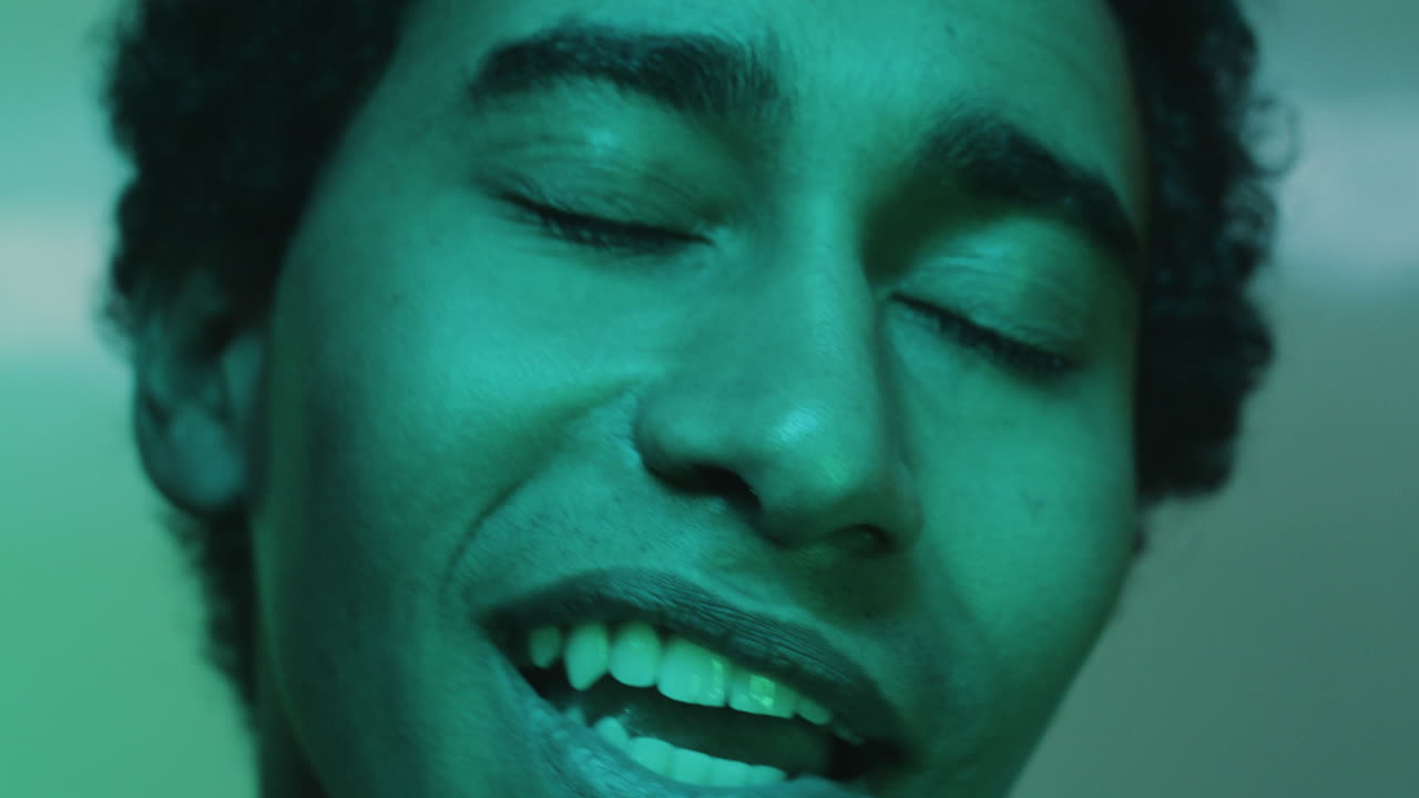 Close-up of man dancing