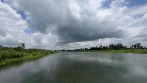 landscape view of damador river in west bengal.