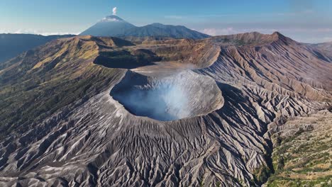 breathtaking nature wonders. volcanic landscape of east java, bromo and semeru on horizon.