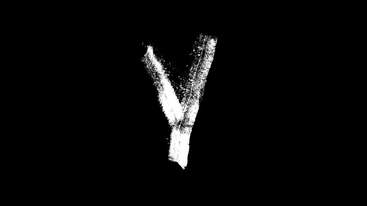 Animated Hand-Drawn Grunge Letter Y on Black Background