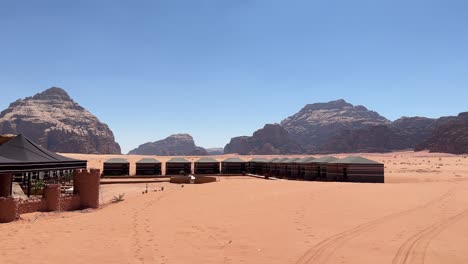 bedouin camp in wadi rum red desert with no people around 4k wide video