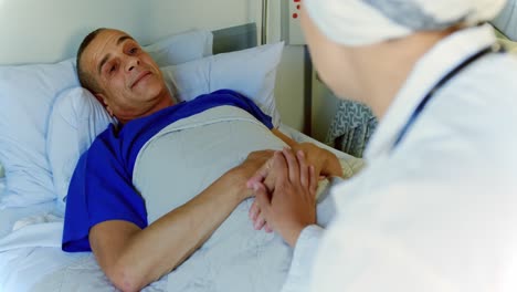 doctor consoling male patient in the ward 4k