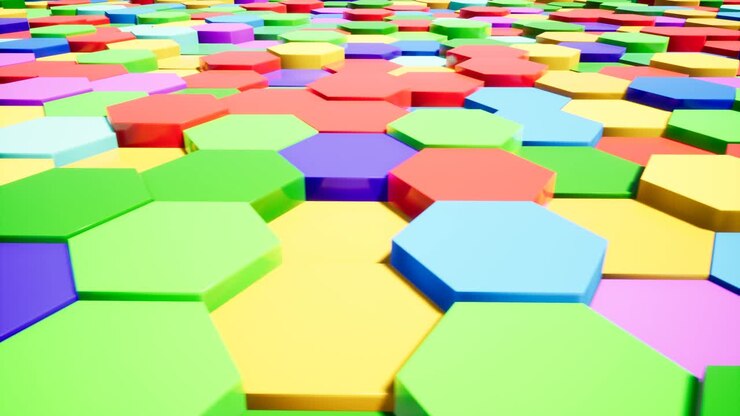 Colored hexagons. Great video for your intro 4k