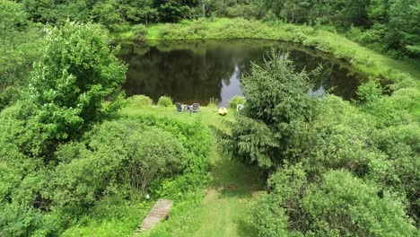 a drop back from the perfect fishing spot on a sunny day in the catskill mountains new york