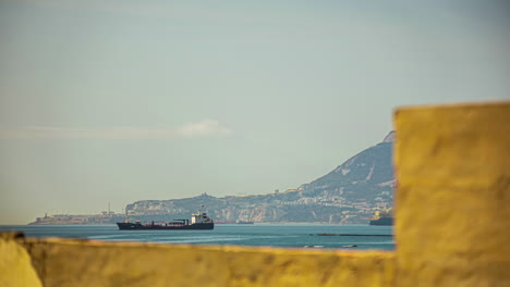 Commercial-shipping-activity-arriving-and-departing-Malaga,-Spain