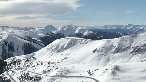 Aerial-views-of-mountain-peaks-from-Loveland-Pass,-Colorado