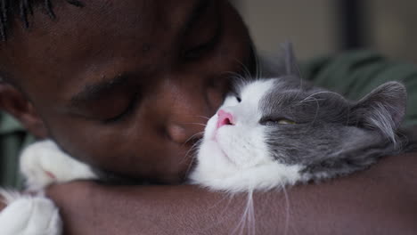 pet owner with his cat