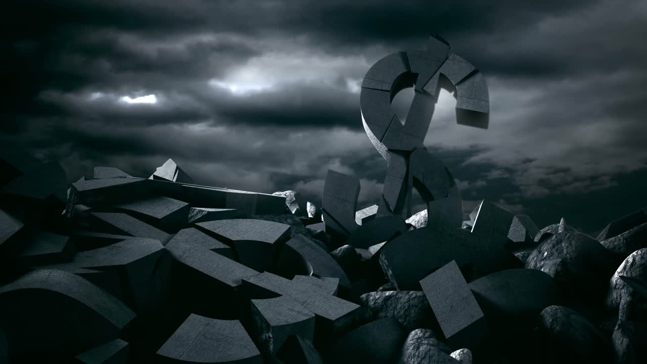 폭풍우의 구름에 대한 달러 기호