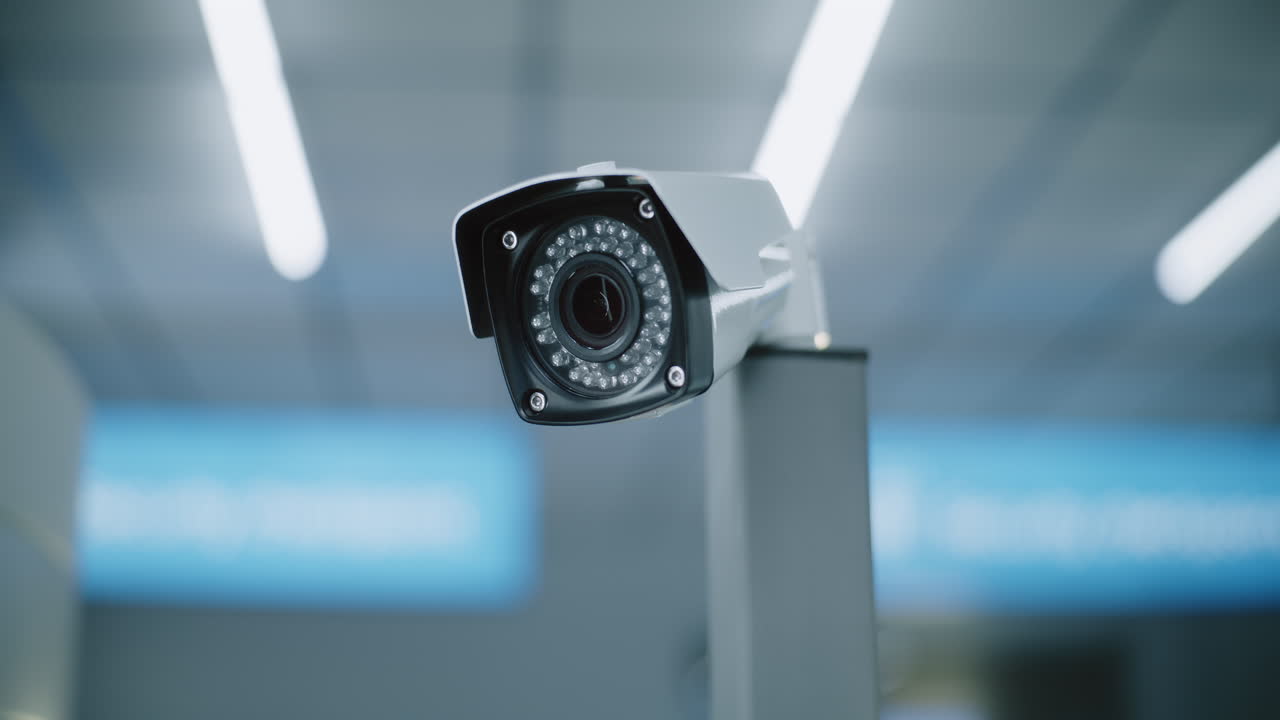 cámara de seguridad en un edificio moderno