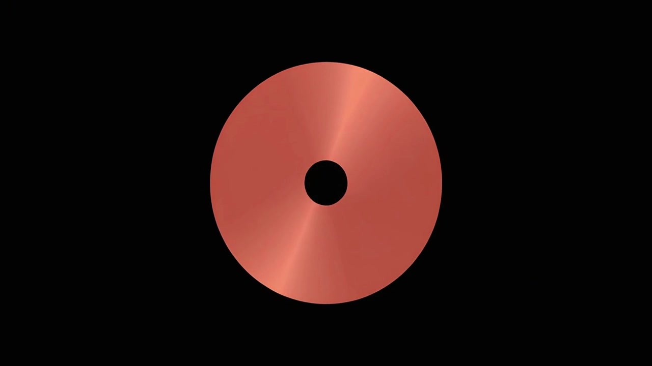 Abstract Animation of Red Metallic Lines Forming a Circle