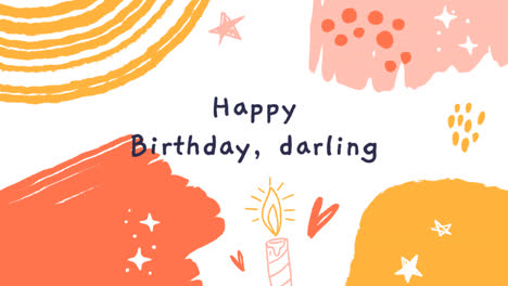 motion graphic of abstract painted child-like birthday card