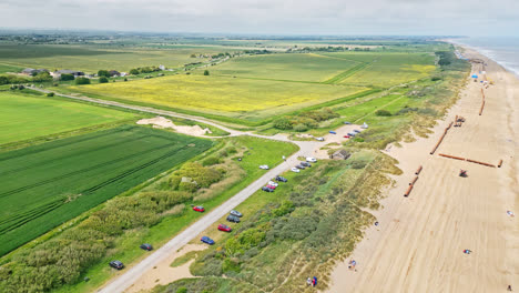 aerial footage of skegness, a town that's perfect for a summer holiday with the family, from the beach to the arcades