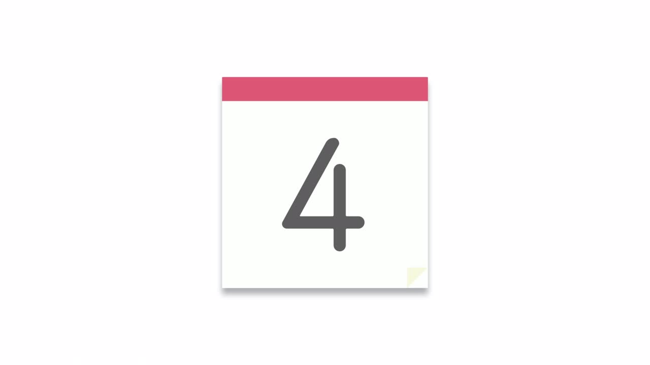 animación en bucle del calendario diario, 10 días, fondo blanco