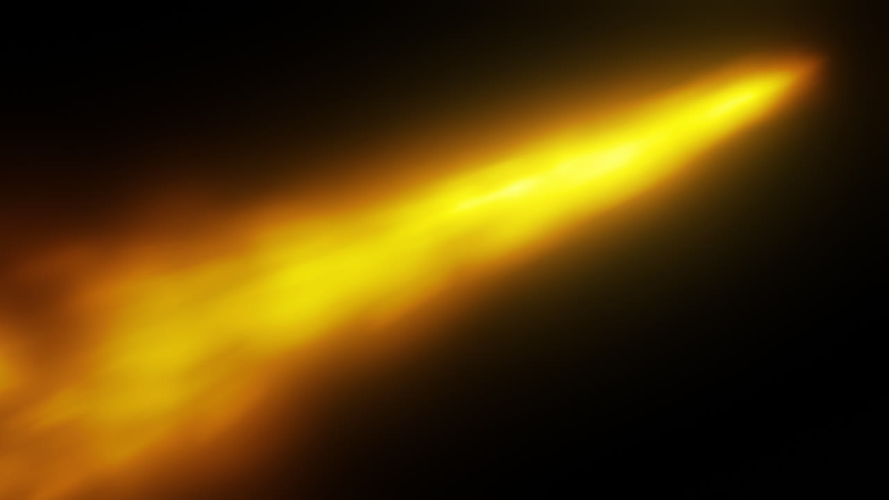 Getto di energia arancione che esplode diagonalmente da destra a sinistra. Propulsione astratta Fiamme Raggi di fuoco su sfondo nero. Usa il modello Aggiungi o Schermo per aggiungere alla tua scena