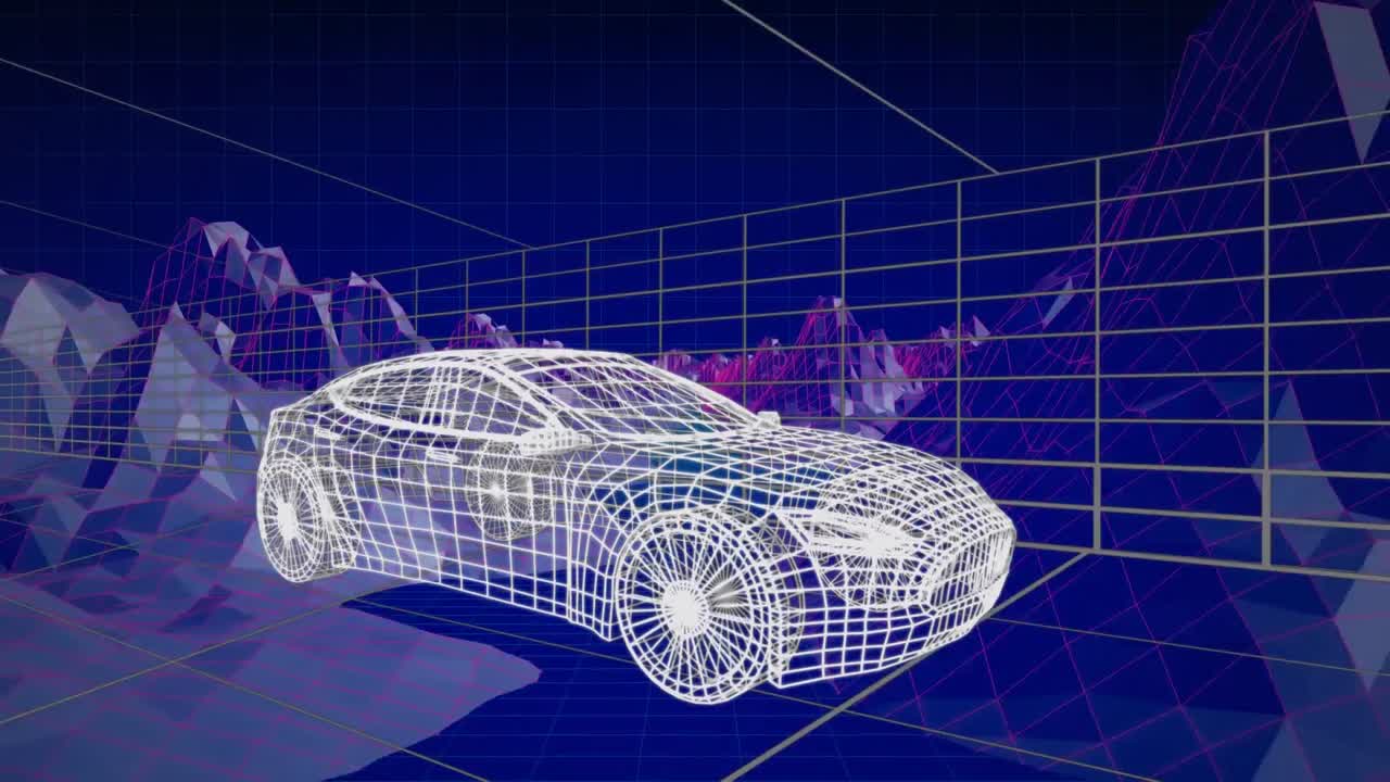 자동차의 3d 기술 도면