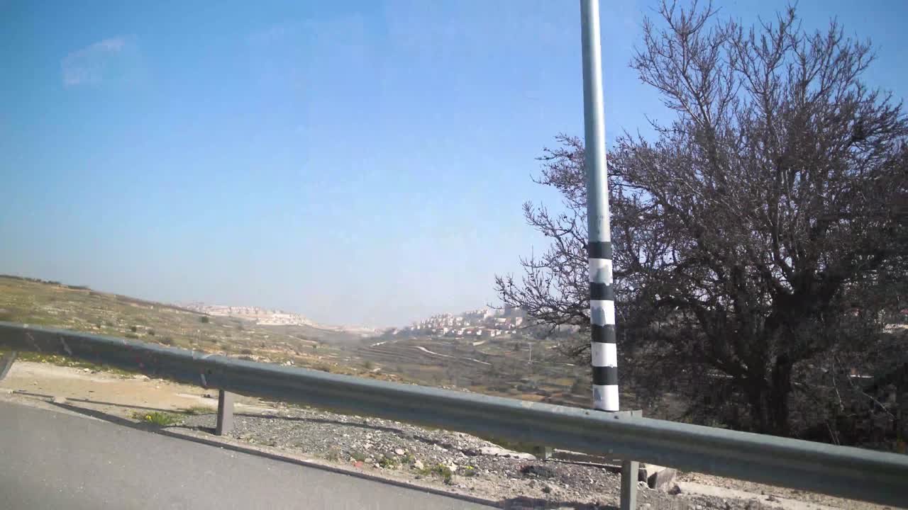 Illegal Israeli settlements in the West Bank of Palestine. Israel built this settlement in land designated to be part of a Palestinian state under the UN.
