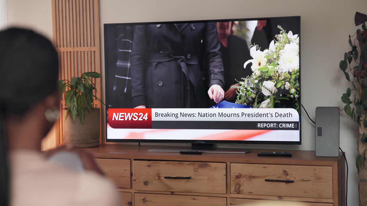 News report on television