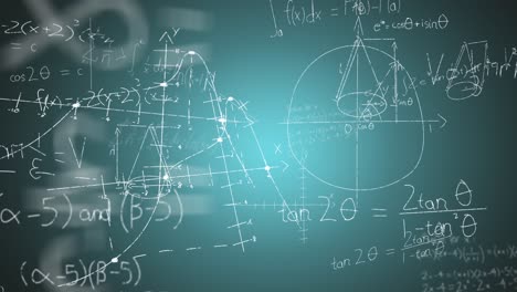 Animación-De-Fórmulas-Matemáticas-Sobre-Fondo-Verde