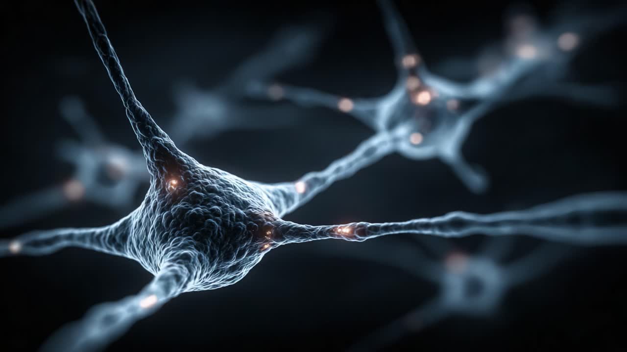 Intricate Network of Neurons: A Close-Up Exploration of Neural Connections and Activity in the Human Brain, Highlighting Synaptic Communication and Electrical Signals